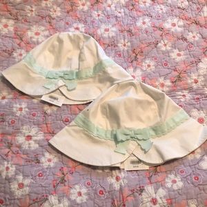 Two NWT Janie & Jack sun hats, sizes 6-8 & 10-12
